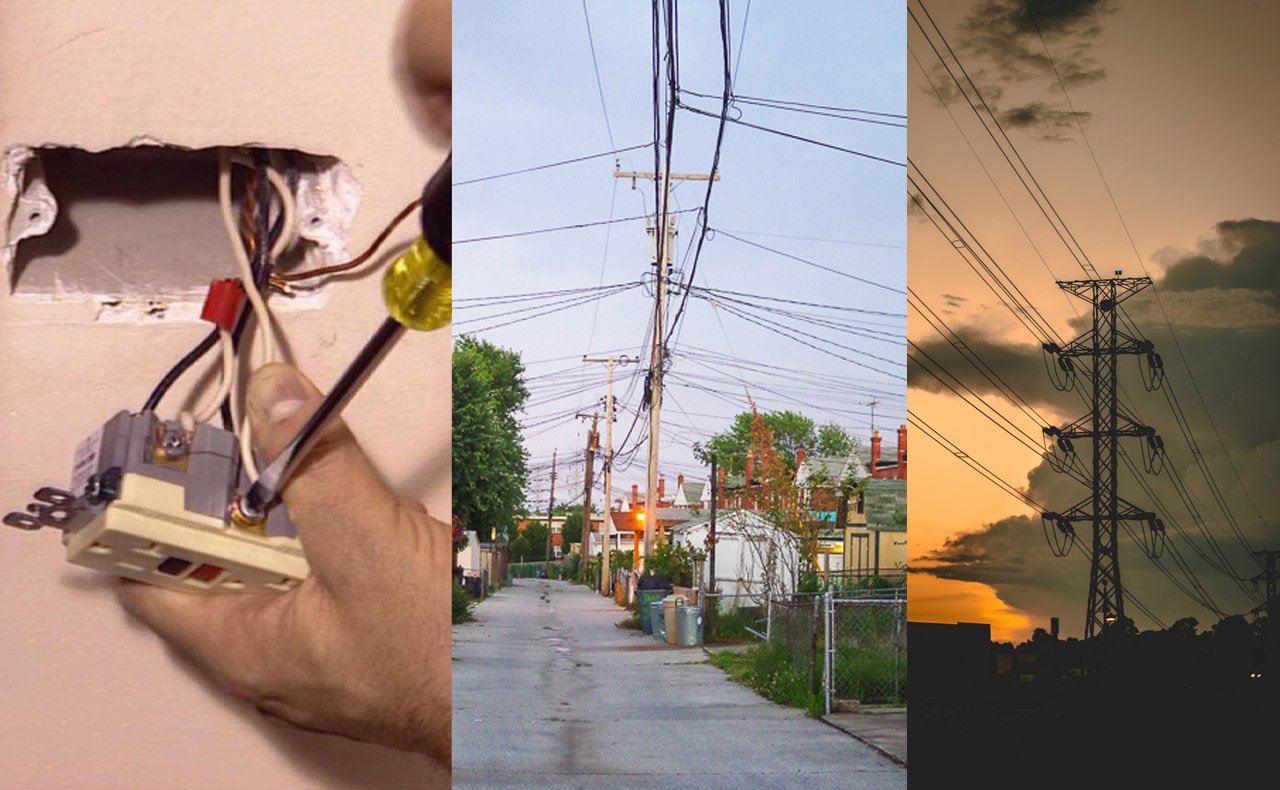 All the power lines in a city will generally link up to a handful of sources of electricity.