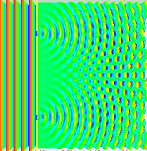 Waves must be causing the ‘interference’ pattern seen on the black wall above.