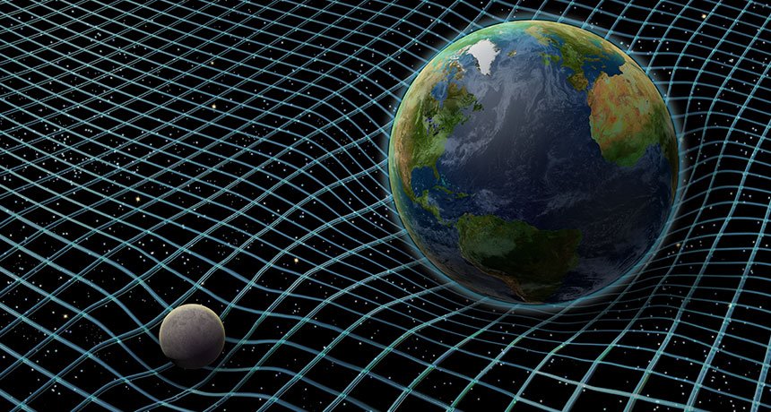 Spacetime is a fabric that is distorted by the mass of objects