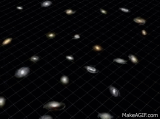 In reality, it will be the remaining black holes that are pulled towards a single point, as galaxies have long since disappeared.