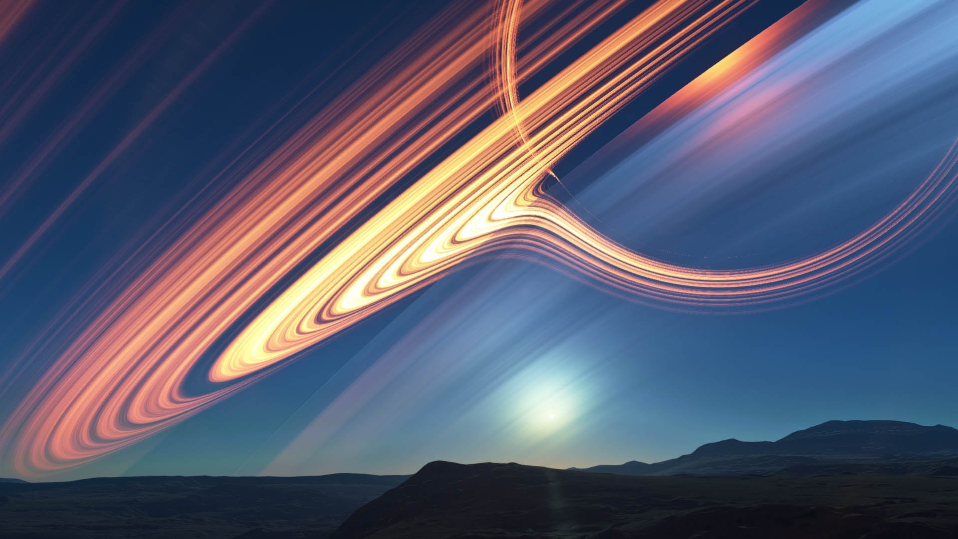 The view from a planet in orbit around a black hole.