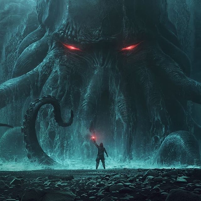 ph’nglui mglw’nafh Cthulhu R’lyeh wgah’nagl fhtagn. Art by Andree Wallin